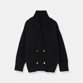 Double-breasted Knit cardigan / Black(カーディガン)