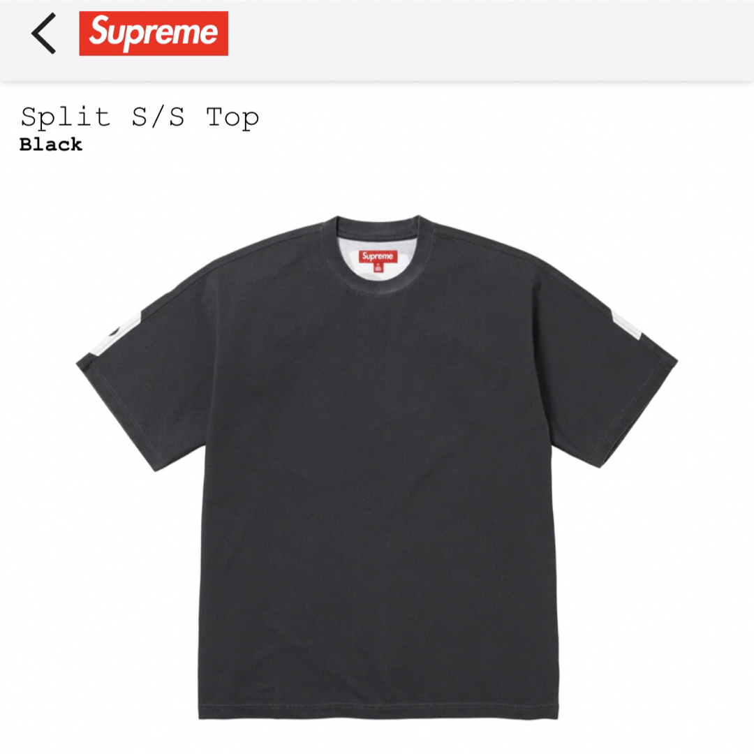 【M】Supreme Split S/S Top スプリット Tシャツ ブラック