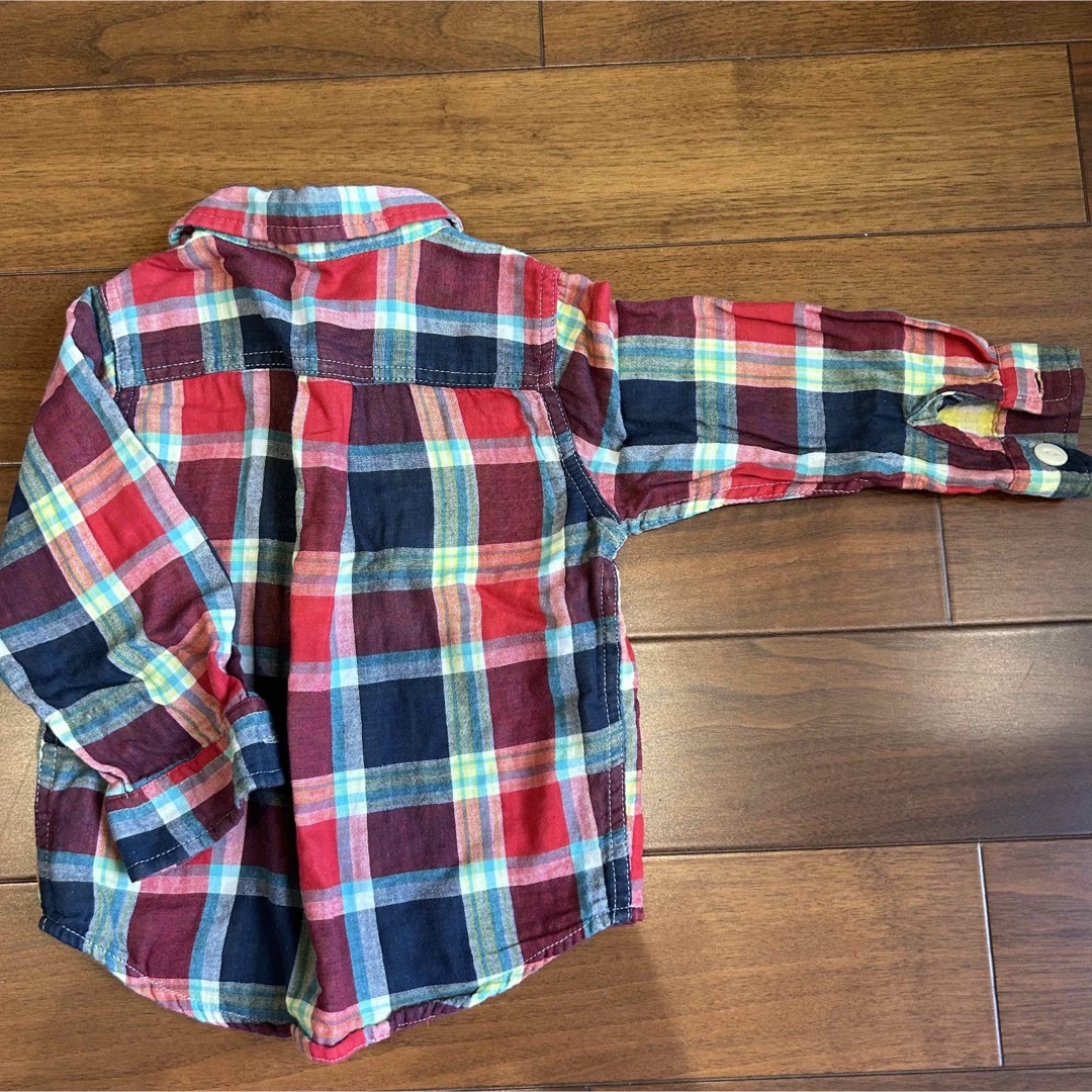 キッズ　95cm チェックシャツ キッズ/ベビー/マタニティのキッズ服男の子用(90cm~)(ジャケット/上着)の商品写真