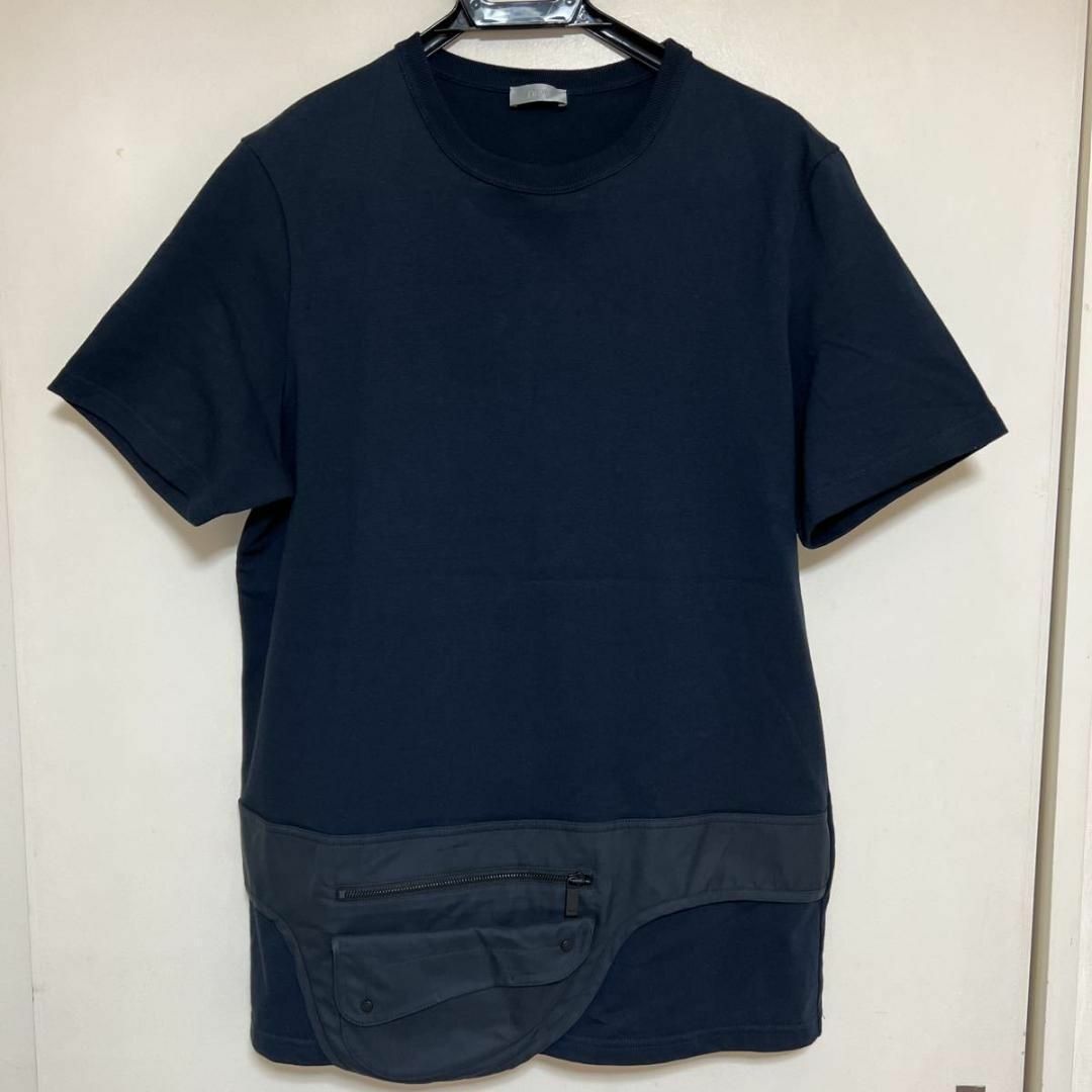 【美品】DIOR ディオール サドルポケット Tシャツ size XL ブラック約74cm袖丈