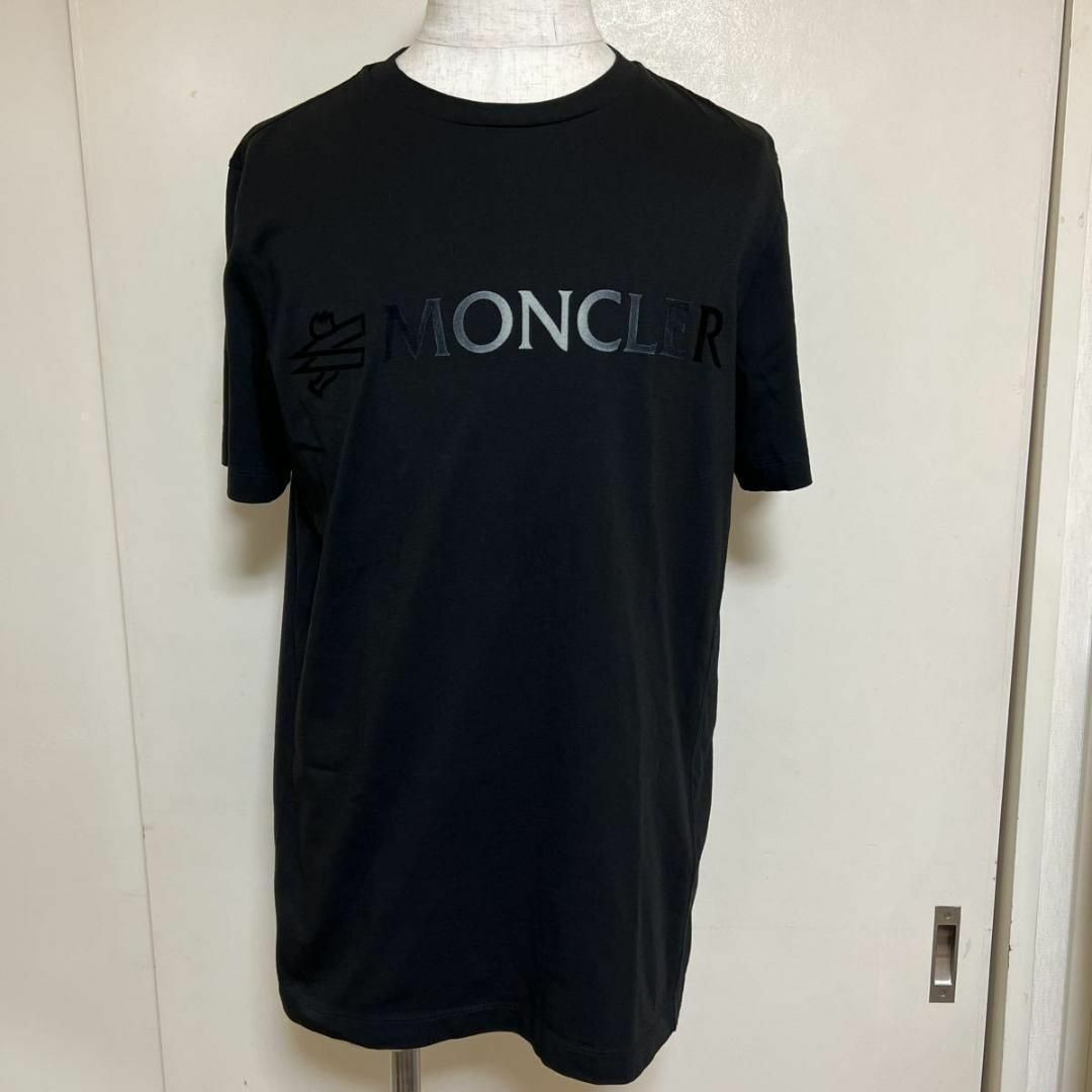 モンクレール 22年 グラデーションロゴ Tシャツ size M ブラック