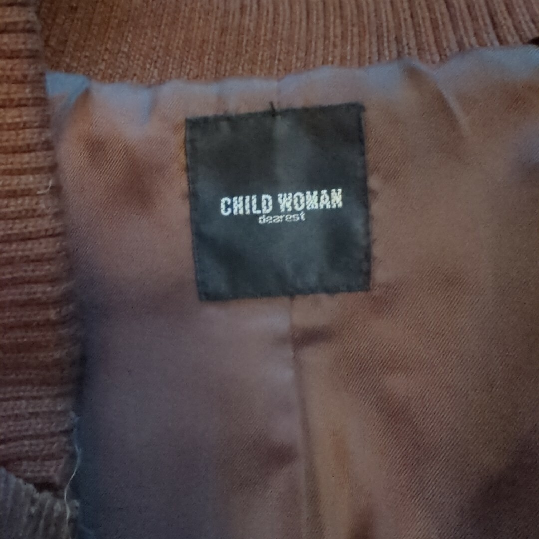 CHILD WOMAN(チャイルドウーマン)のCHILD WOMAN チャイルドウーマン ジップアップブルゾン／焦茶ブラウン レディースのジャケット/アウター(ブルゾン)の商品写真