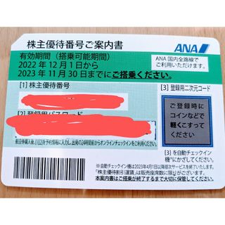 エーエヌエー(ゼンニッポンクウユ)(ANA(全日本空輸))のANA株主優待券　2023/11/30まで(航空券)