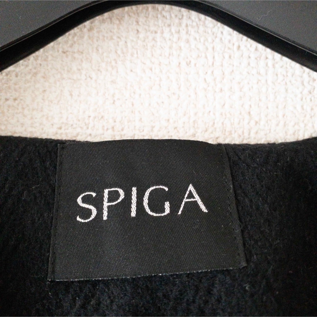 SPIGA(スピーガ)のSPIGA コート 黒 ポケットファー オシャレ レディースのジャケット/アウター(その他)の商品写真