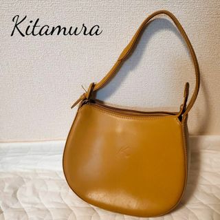 美品✨キタムラ  ショルダーバッグ クロスボディ レザー サコッシュ 黒×黄色