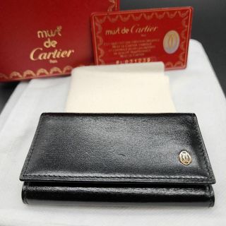 カルティエ(Cartier)の【 付属品完品 】 カルティエ　6連　キーケース　パシャ　ドゥ　黒　レザー(キーケース)