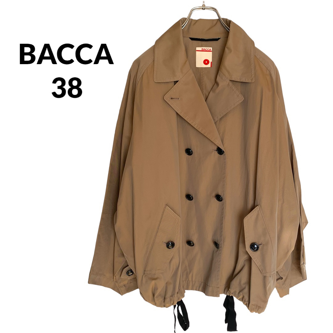 BACCA(バッカ)の新品未使用 BACCA バッカ ショートトレンチ コート ラグラン リボン 38 レディースのジャケット/アウター(トレンチコート)の商品写真