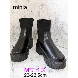 minia - 明日、商品削除します【週末大特価】minia ショートブーツ　Mサイズ　ブラック