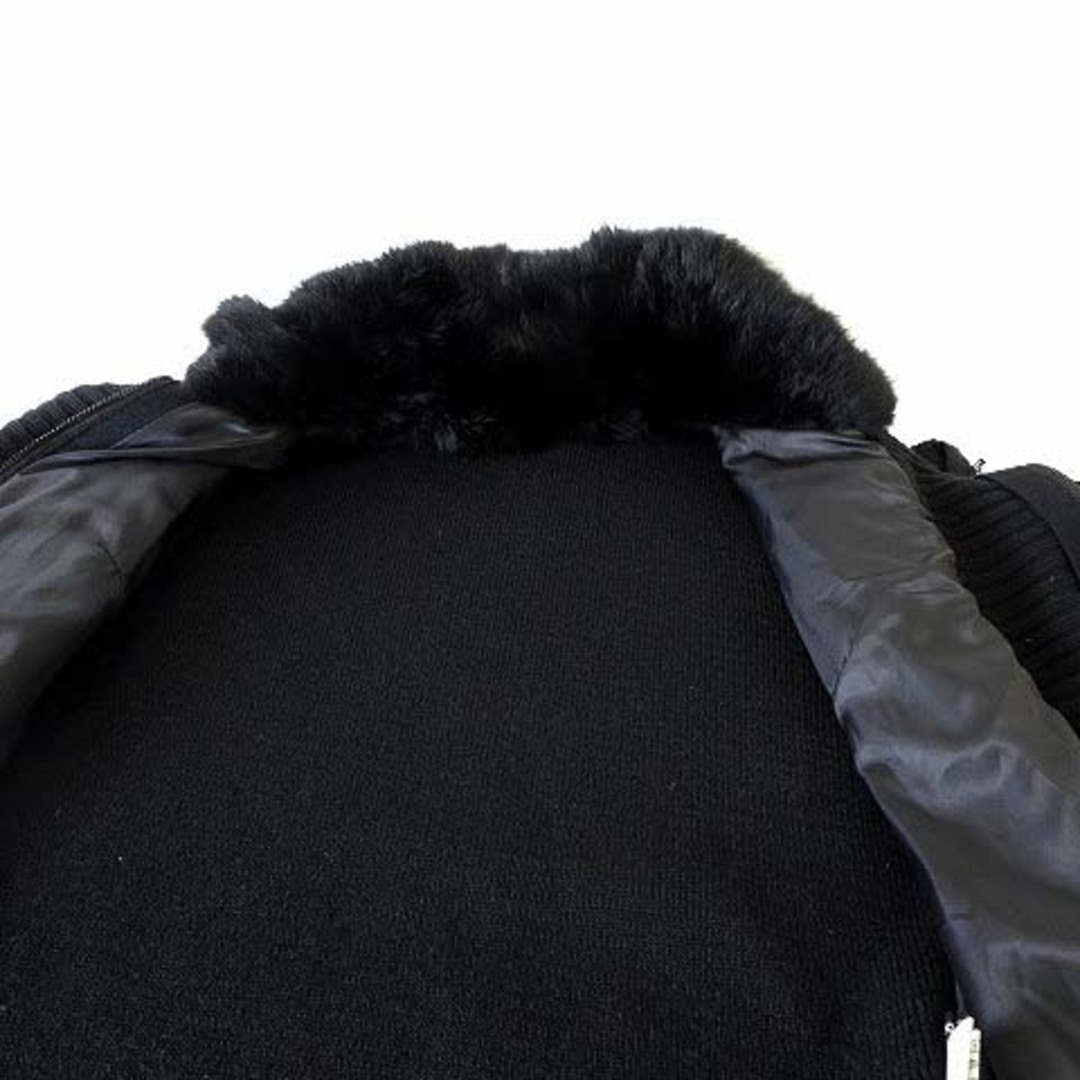 レノマ コート ジャケット 毛皮 ファー ニット ドッキング 半袖 M 黒 4