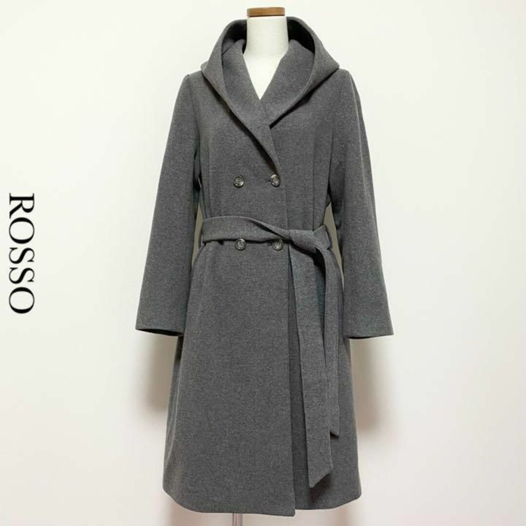 定価5.2万】ROOSO ロッソ カシミヤ混ウールロングガウンコート グレー ...