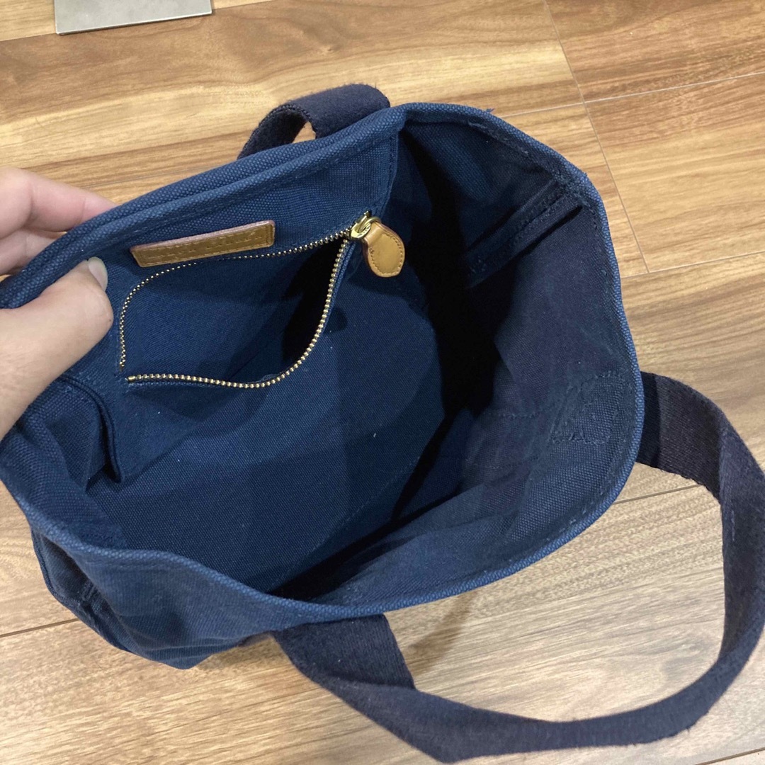 【美品】POLO ラルフローレン 帆布 キャンパス トートバッグ 刺繍ロゴ 濃紺 7