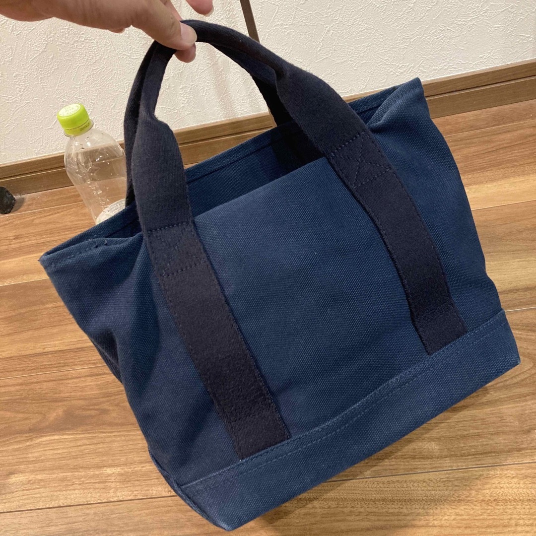 【美品】POLO ラルフローレン 帆布 キャンパス トートバッグ 刺繍ロゴ 濃紺 3