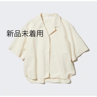 ユニクロ(UNIQLO)のリネンブレンドオープンカラーシャツ（半袖）(シャツ/ブラウス(半袖/袖なし))