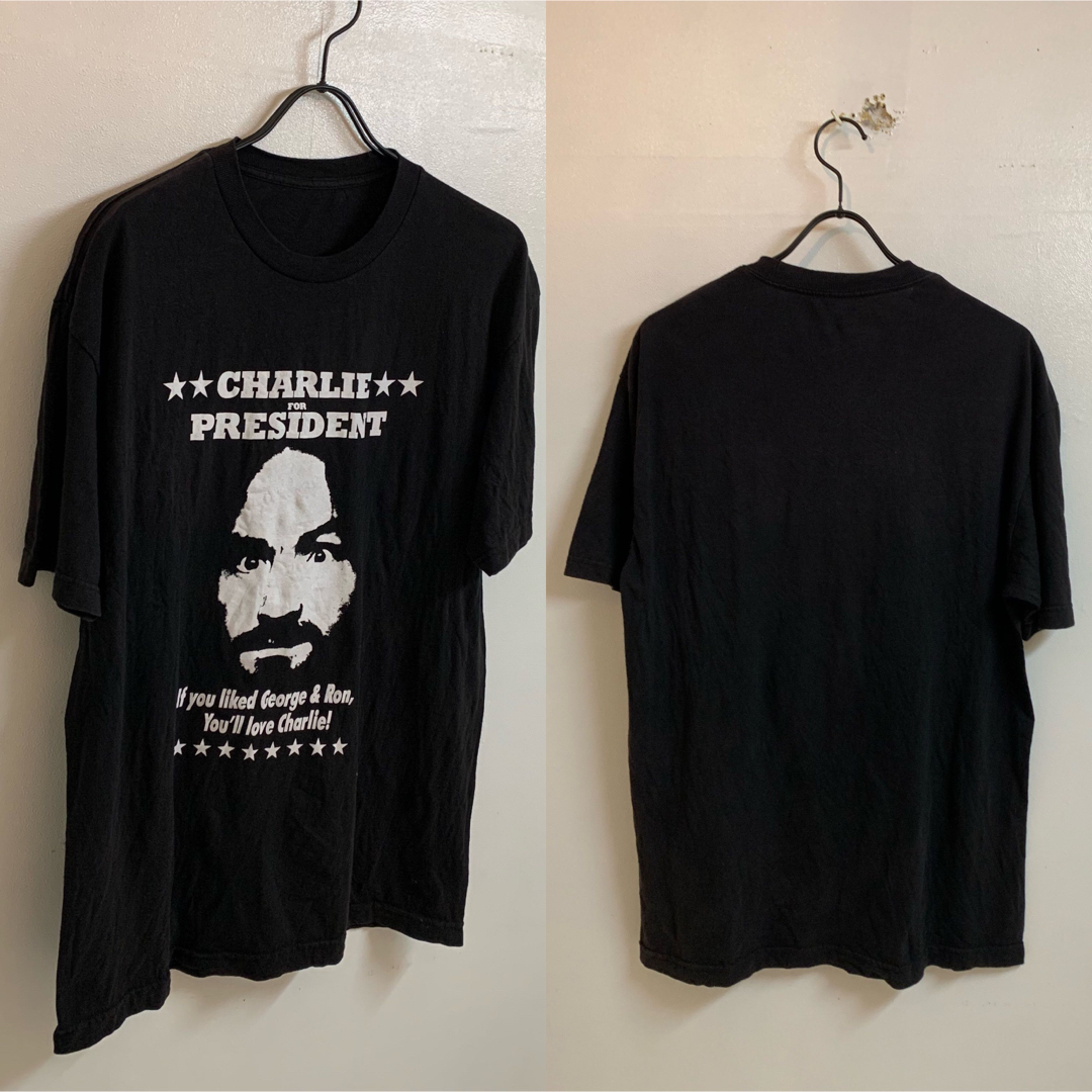 チャールズ・マンソン CHARLIE FOR PRESIDENT Tシャツ L位