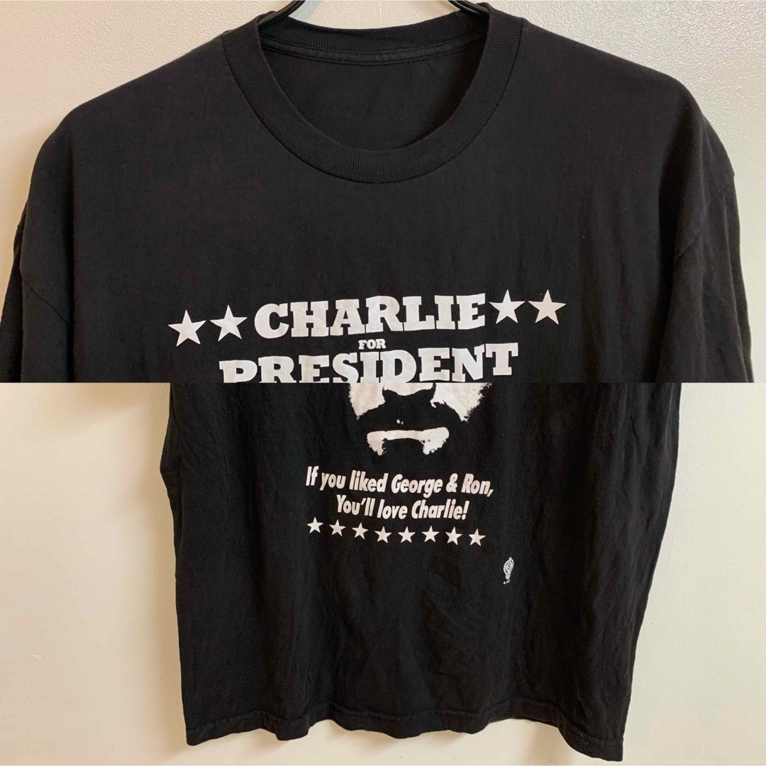 チャールズ・マンソン CHARLIE FOR PRESIDENT Tシャツ L位