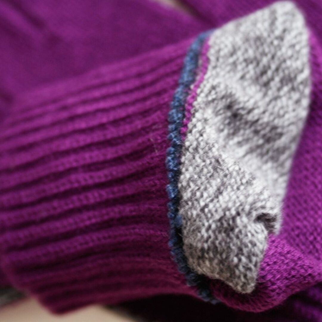 IL BISONTE(イルビゾンテ)のタグ無し 新品 レディ スマホ対応 杢グレー 紫 ロゴ イルビゾンテ 手袋 レディースのファッション小物(手袋)の商品写真