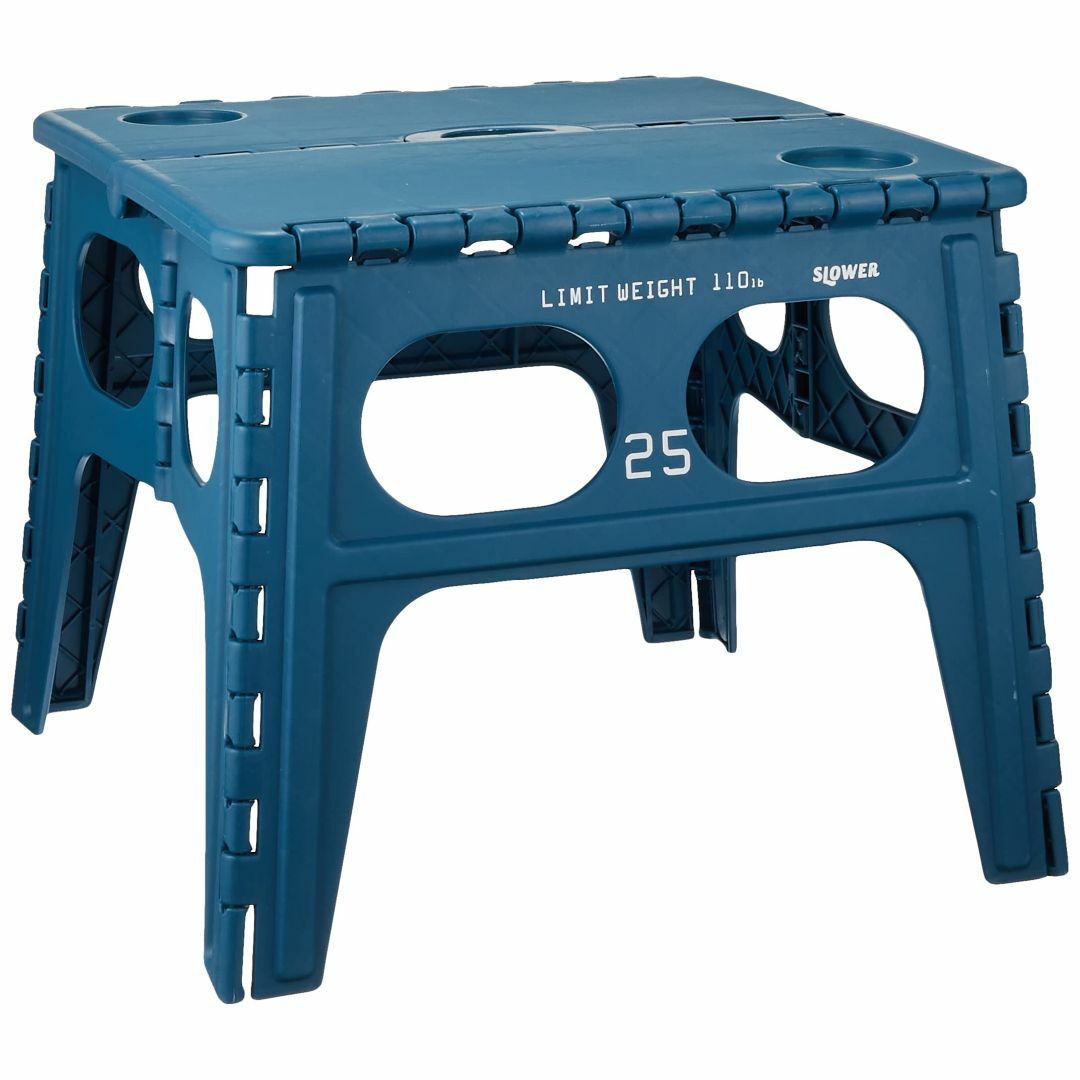 【色: ブルー】スロウワー 折りたたみテーブル フォールディング テーブル チャ