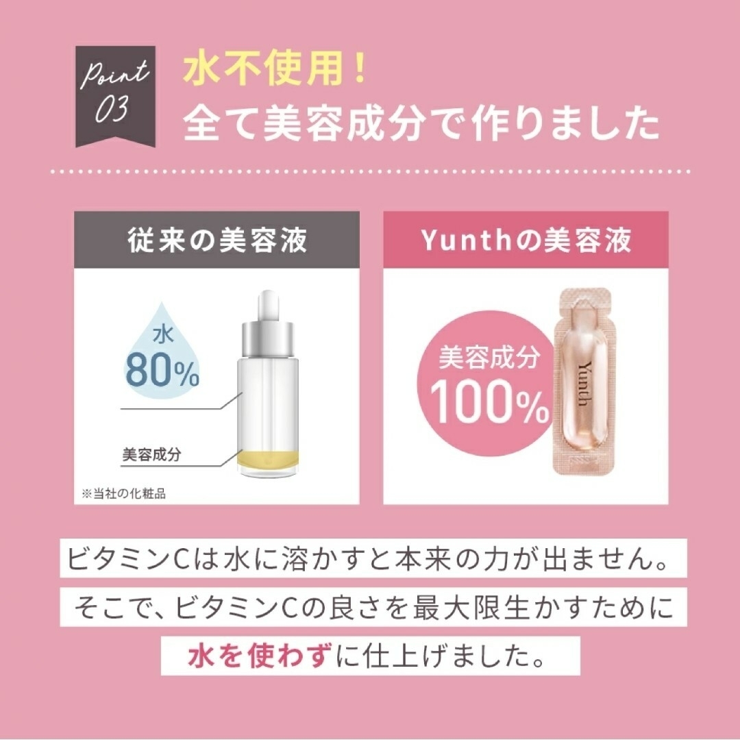 【新品２箱セット】Yunth(ユンス) 生ビタミンC美白美容液 1ml×28包 コスメ/美容のスキンケア/基礎化粧品(美容液)の商品写真