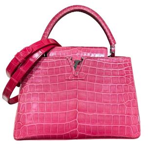 ルイヴィトン(LOUIS VUITTON)の　ルイ・ヴィトン LOUIS VUITTON カプシーヌMM N93165 ローズ クロコダイル レディース ハンドバッグ(ハンドバッグ)