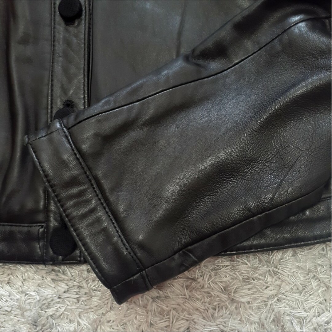 Peyton Place(ペイトンプレイス)のお値下げ♥️ペイトンプレイスレザージャケット黒 レディースのジャケット/アウター(ノーカラージャケット)の商品写真