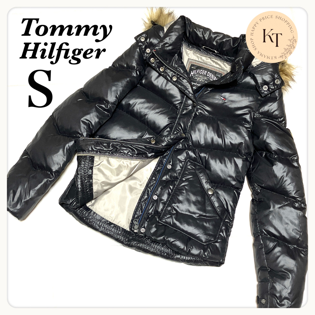 美品】TOMMY HILFIGER トミーヒルフィガー ダウンジャケット 黒S-