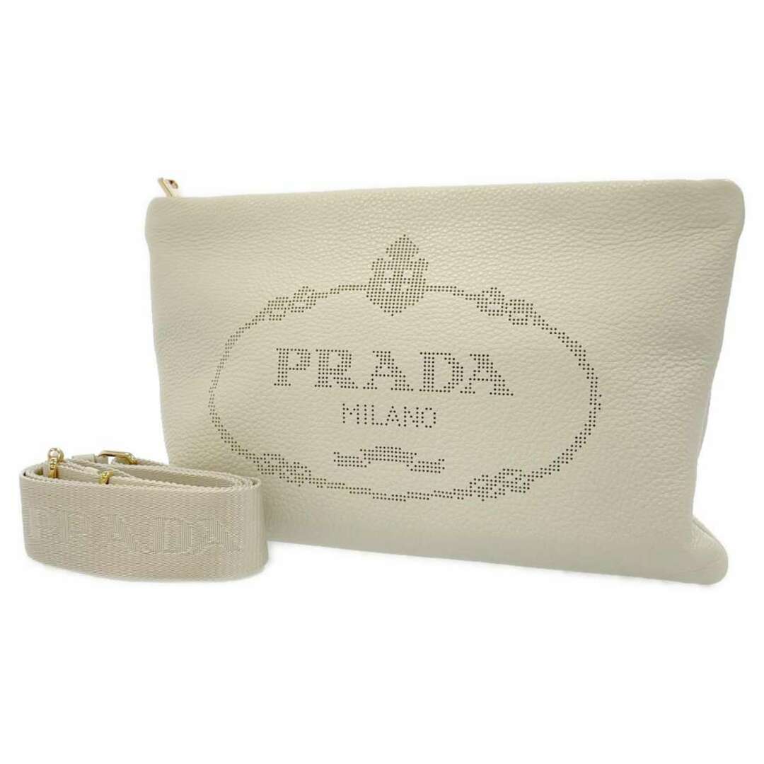 クラッチバッグ【希少】美品 PRADA プラダ クラッチバッグ 白