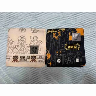 アナスイ(ANNA SUI)の新品☆ アナスイのバラ刺繍＆ハロウィーン柄のハンカチ２枚組(ハンカチ)