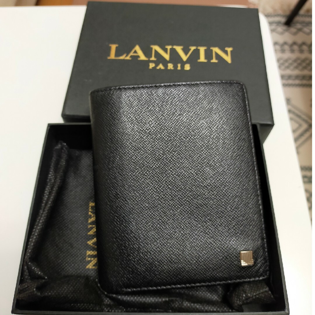 【美品】LANVIN ランバン　2つ折財布(黒)
