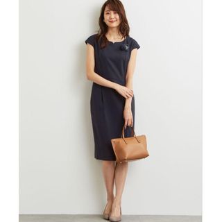 ユナイテッドアローズグリーンレーベルリラクシング(UNITED ARROWS green label relaxing)の【クリーニング済】ショートスリーブワンピース(ひざ丈ワンピース)