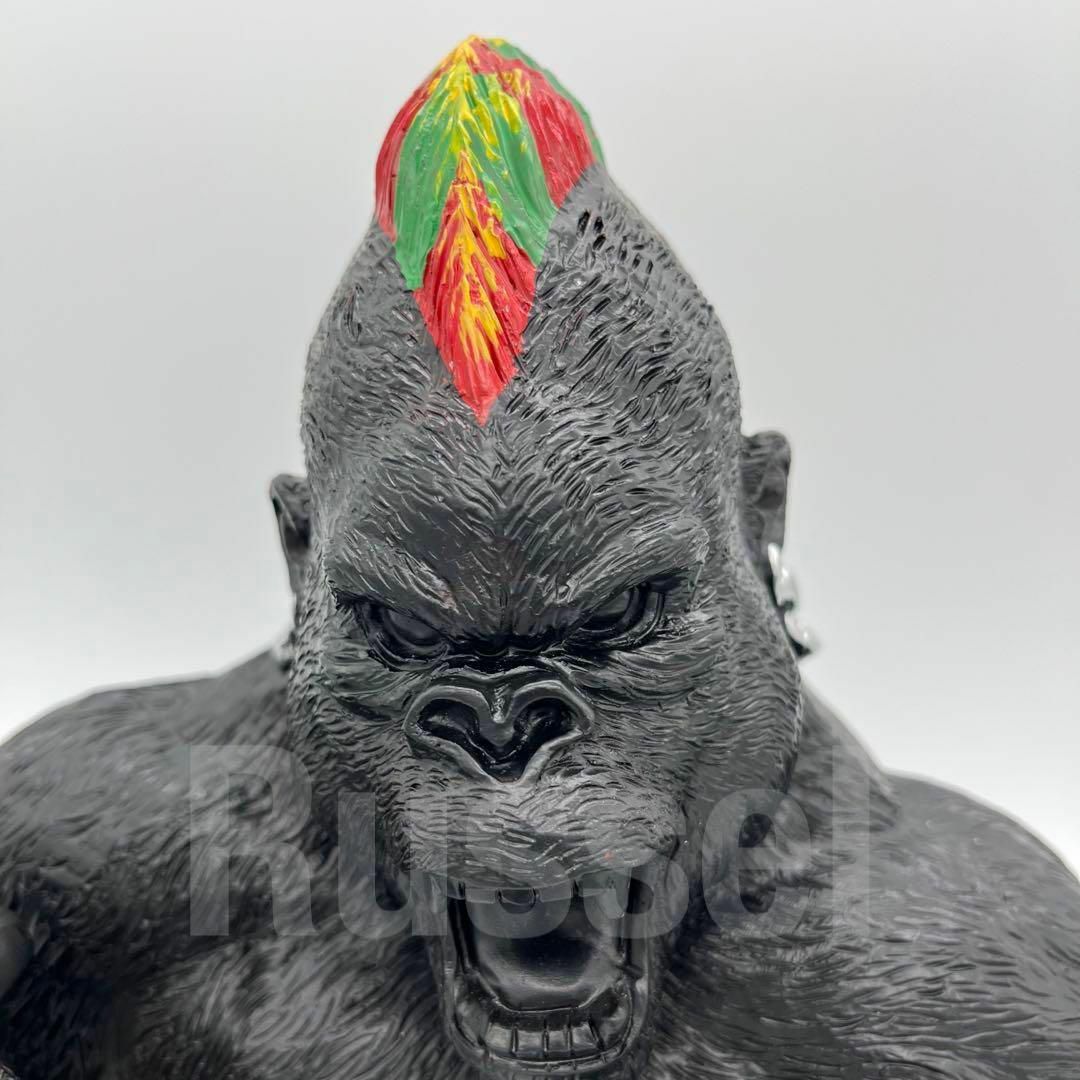 目立 ブラック黒 指立てヤンキーゴリラ オブジェ 置物 目立 ブラック黒 指立てヤンキーゴリラ オブジェ 置物