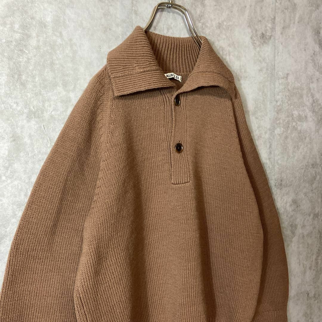 AURALEE - 【ニットポロ◎】AURALEEオーラリー古着ブラウン茶色ウール