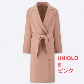 ユニクロ(UNIQLO)のユニクロ UNIQLO ウールブレンドラップコート Sサイズピンク(ロングコート)