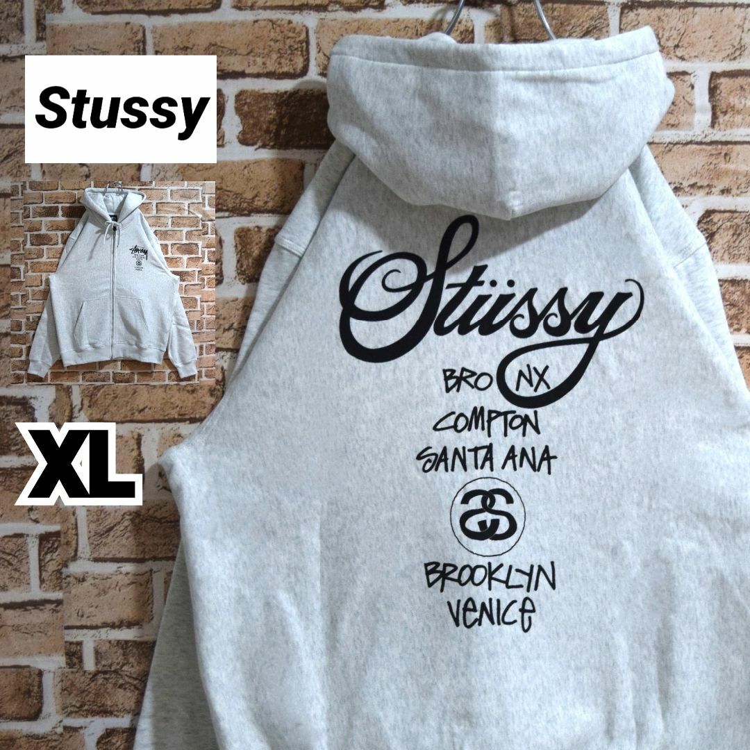 STUSSY   《ステューシー》正規・新品タグ ワールドツアー グレー XL