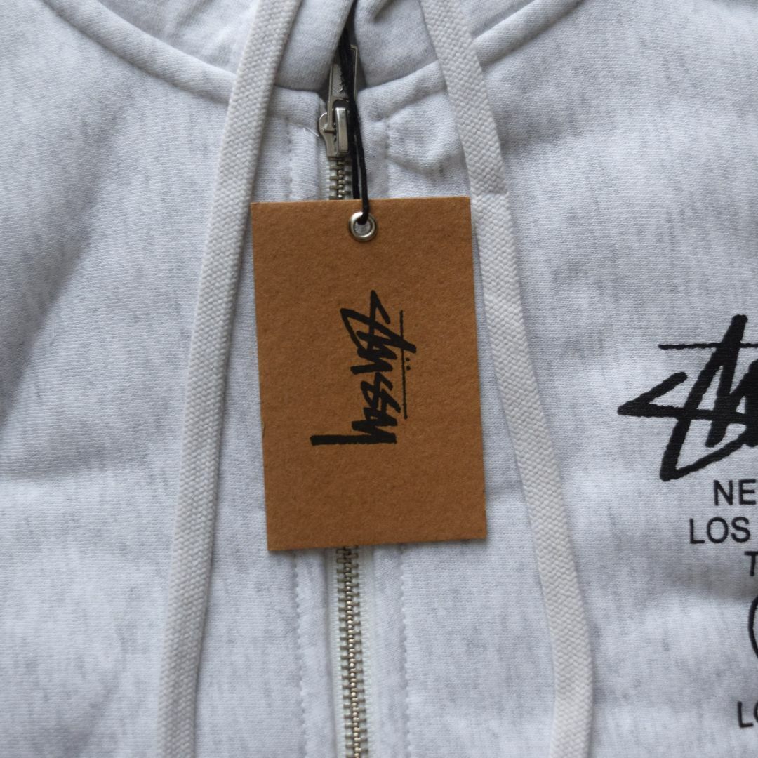 ZIPパーカー XL グレー STUSSY ワールドツアー