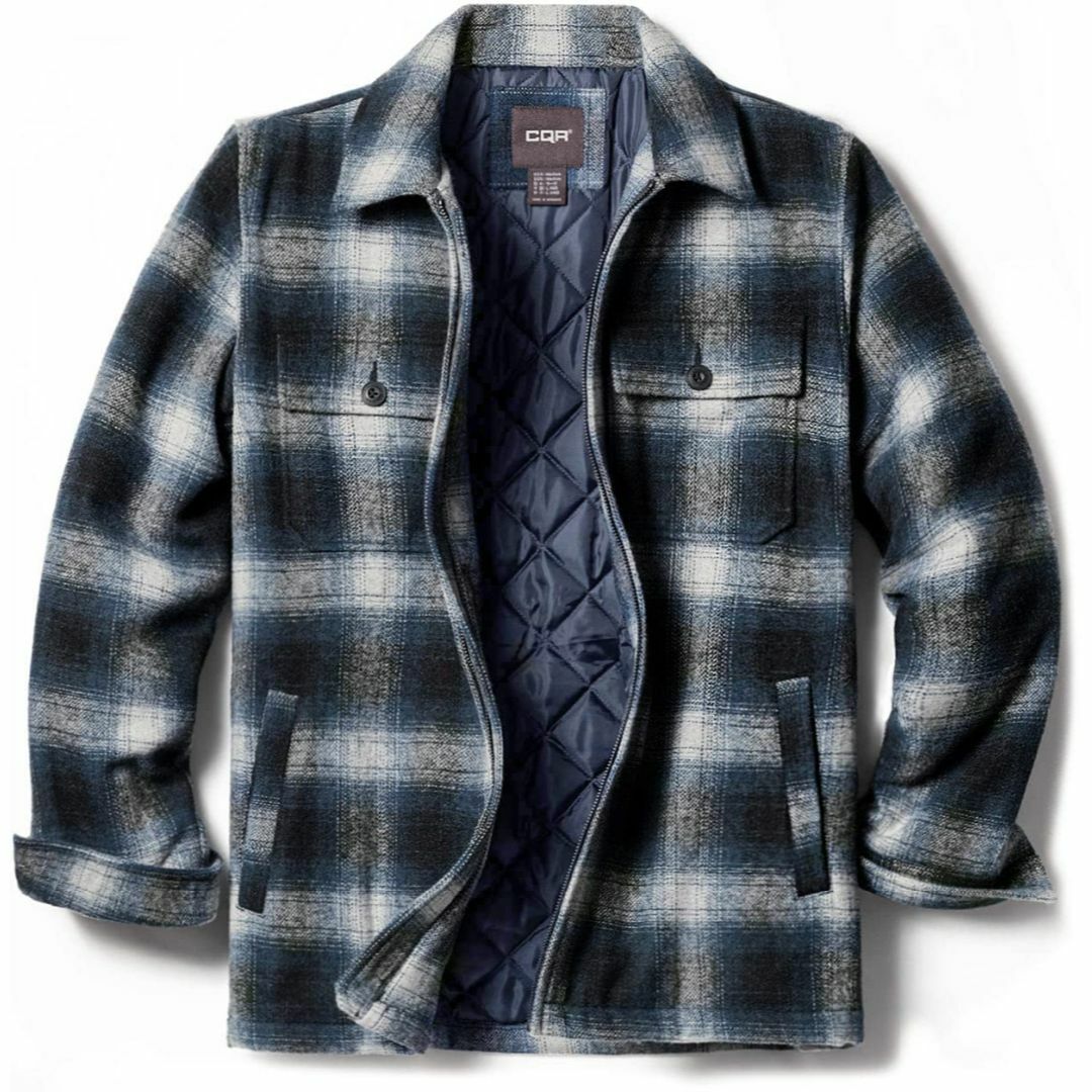 [CQR] ウール ジャケット メンズ [耐久性・保温] 秋 冬用 厚手 シャツ