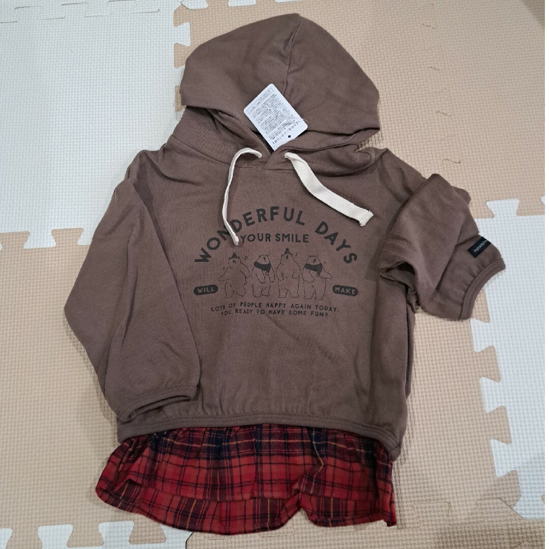 フード付きトレーナー 90 キッズ/ベビー/マタニティのキッズ服女の子用(90cm~)(Tシャツ/カットソー)の商品写真