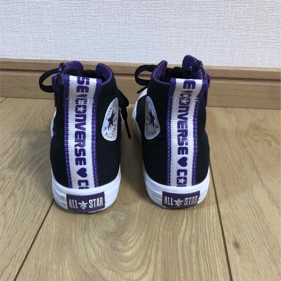 CONVERSE(コンバース)のコンバース　ハイカット　20cm  ブラック　パープル キッズ/ベビー/マタニティのベビー靴/シューズ(~14cm)(スニーカー)の商品写真