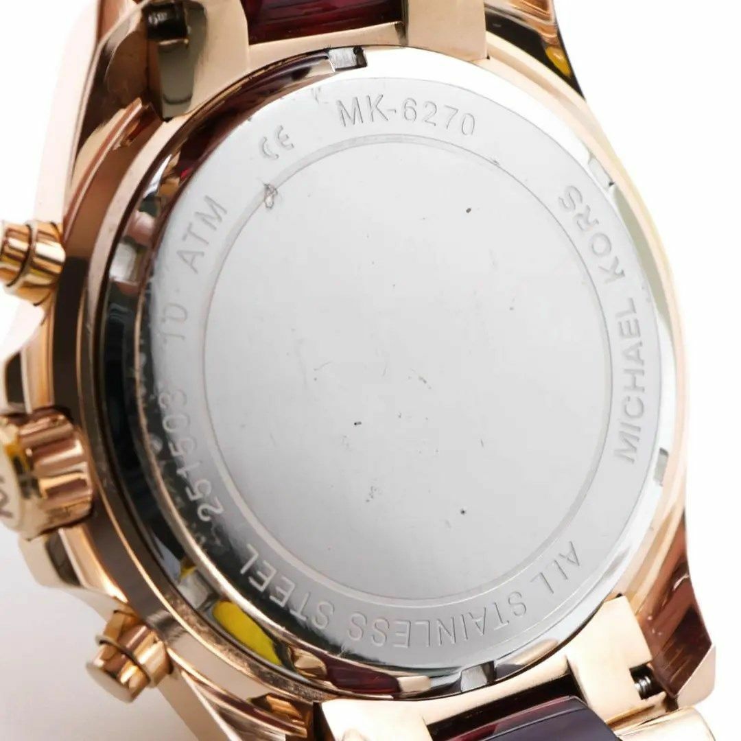 Michael Kors(マイケルコース)の《美品》MICHAEL KORS 腕時計 ワインレッド クロノグラフ デイトf メンズの時計(腕時計(アナログ))の商品写真