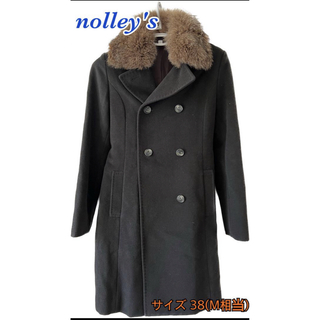 ノーリーズ(NOLLEY'S)の【美品】nolley's ノーリーズ ロング フォックス ノーカラー ジャケット(ロングコート)