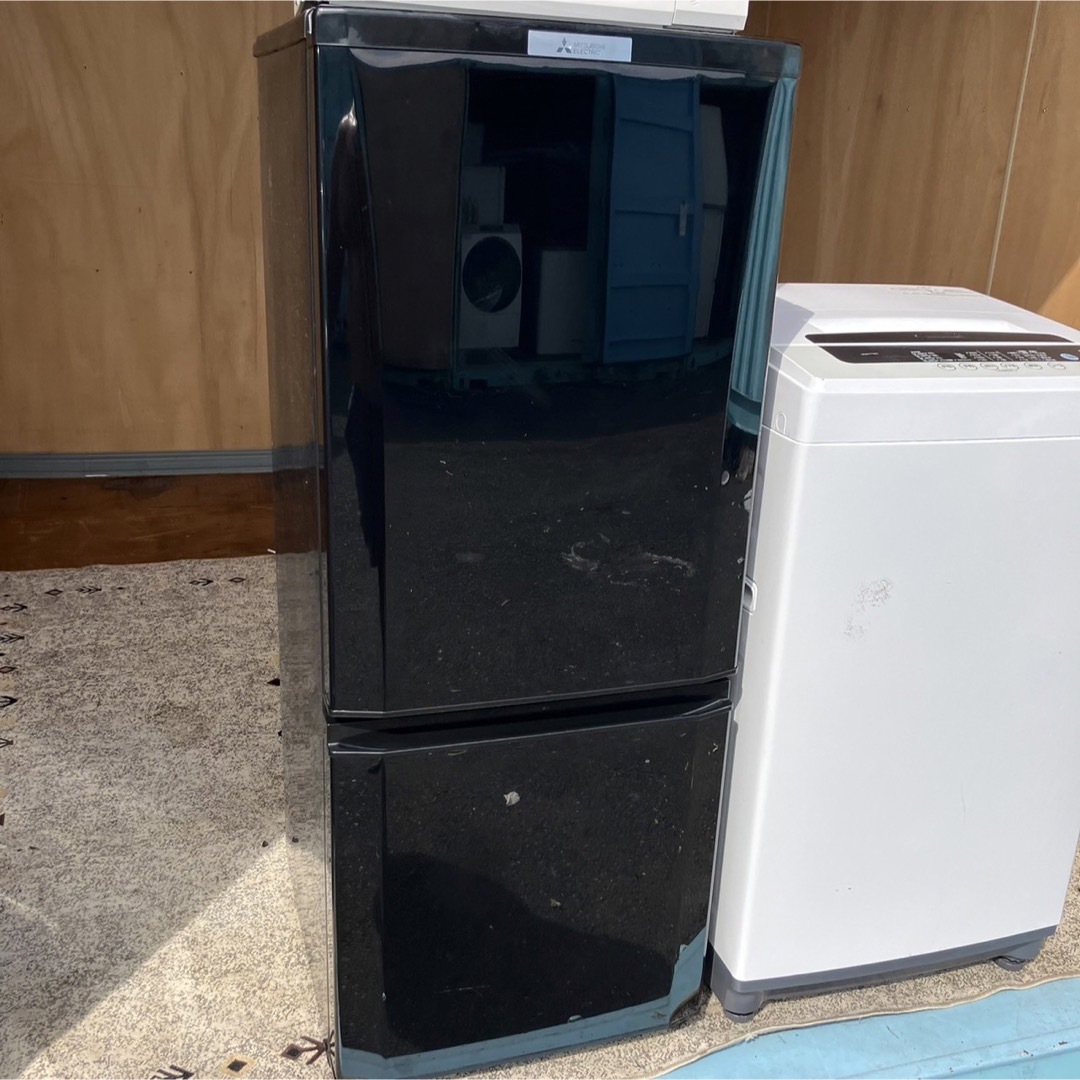 26C 黒色 冷蔵庫 洗濯機 小型 一人暮らし 電子レンジ 家電3点セット-