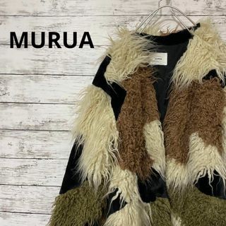MURUA ミックスフェイクファーコート マルチカラー お洒落 もこもこ