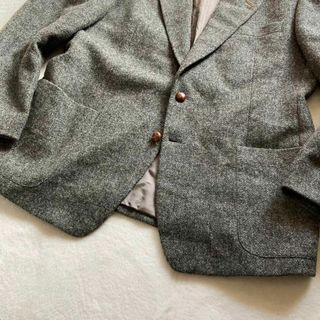 Harris Tweed ツイードジャケット エルボーパッチ くるみボタン