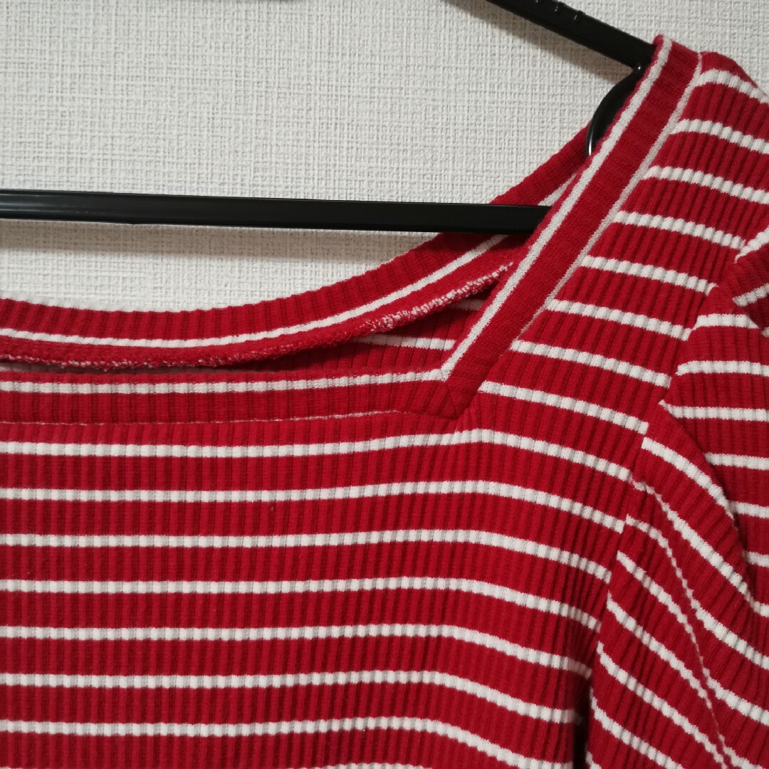 GU(ジーユー)のジーユー　2way リブシャツ　ニット　長袖　Mサイズ レディースのトップス(シャツ/ブラウス(長袖/七分))の商品写真