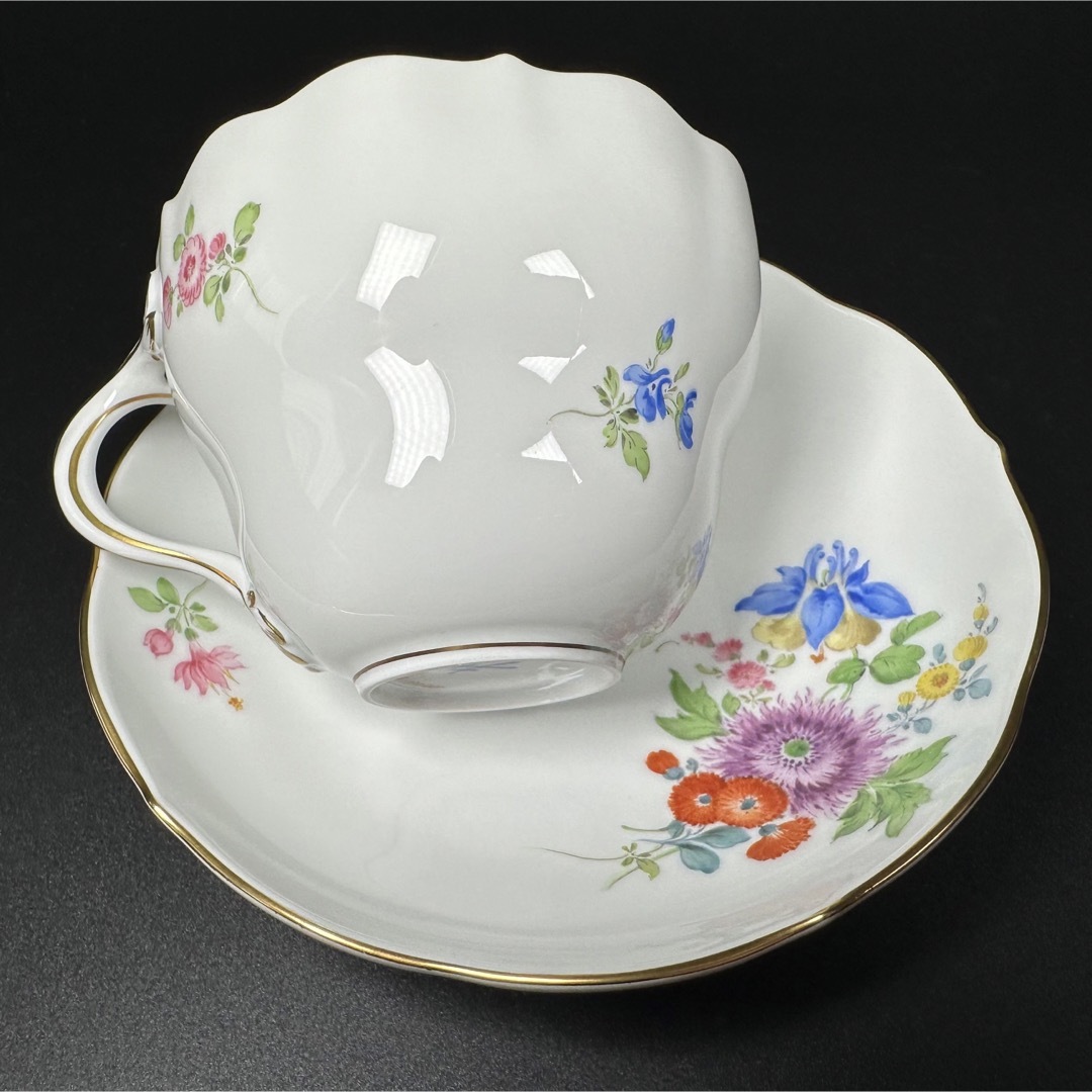 新品マイセン 5つ花 ケシ イエローローズのコーヒーカップ&ソーサー1