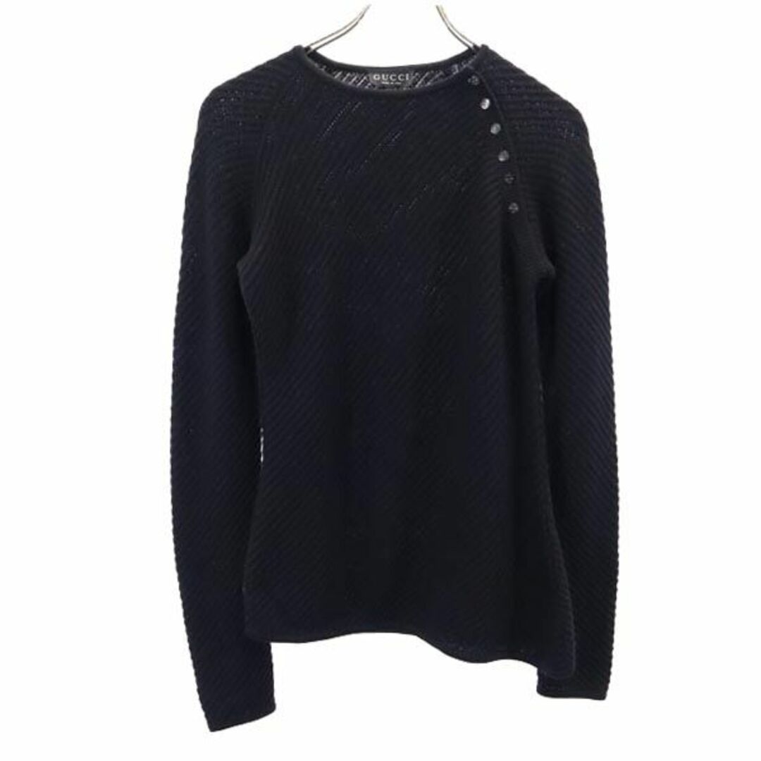Gucci - グッチ イタリア製 ウール100% ニット L ブラック系 GUCCI