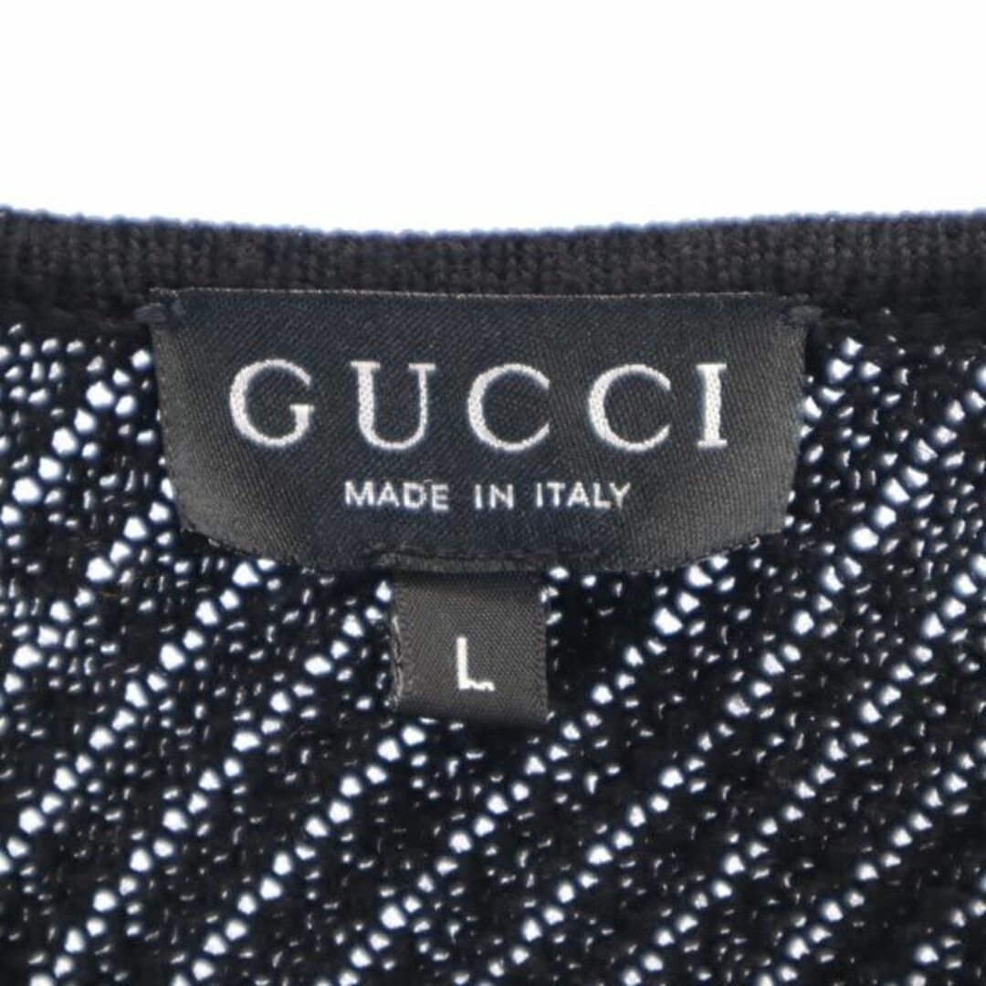 Gucci - グッチ イタリア製 ウール100% ニット L ブラック系 GUCCI