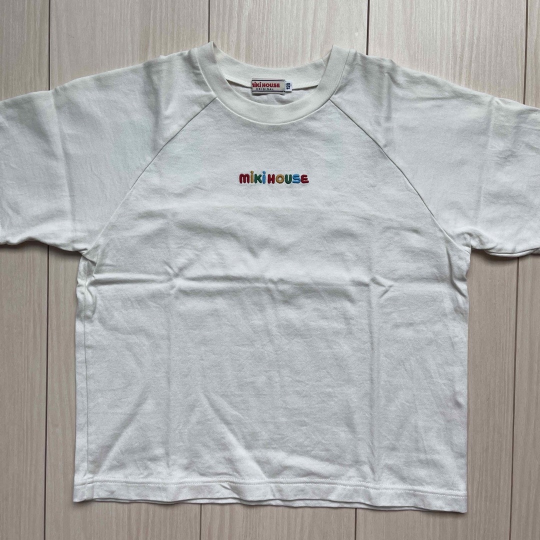 mikihouse(ミキハウス)の【ミキハウス】ロゴ マルチ カラフル Tシャツ 120 キッズ/ベビー/マタニティのキッズ服男の子用(90cm~)(Tシャツ/カットソー)の商品写真