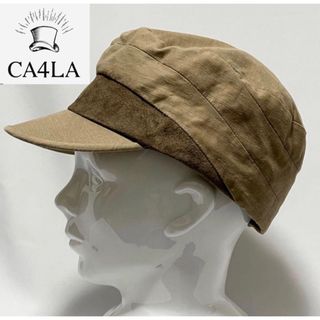 カシラ(CA4LA)の【超美品】CA4LAカシラ日本製レザー切替コーデしやすいキャスケットサイズ調節可(キャスケット)