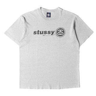 ステューシー(STUSSY)のSTUSSY ステューシー Tシャツ サイズ:L 90s OLD STUSSY オールドステューシー 紺タグ SSリンクロゴ クルーネック 半袖 Tシャツ USA製 ヘザーグレー トップス カットソー 90年代 古着 【メンズ】【中古】(Tシャツ/カットソー(半袖/袖なし))