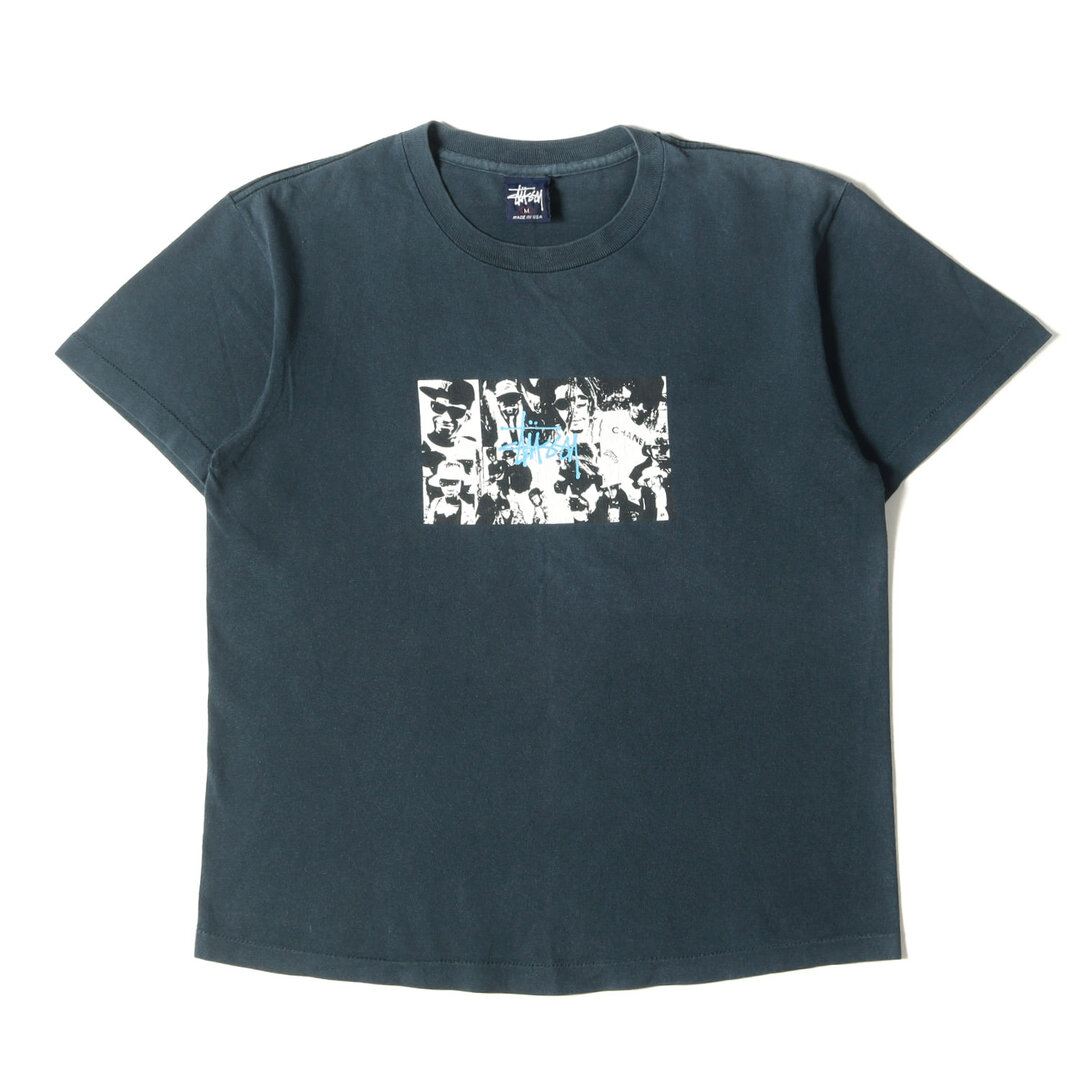 トップスSTUSSY ステューシー Tシャツ サイズ:M 90s OLD STUSSY オールドステューシー 紺タグ フォトグラフィック クルーネック 半袖 Tシャツ USA製 ネイビー 紺 【メンズ】